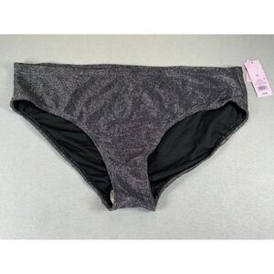 Wild Fable Womens 2X Black Metallic Shimmer Bikini Bottoms NWT Plus Size